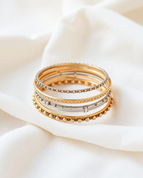 Mixed Metal Bangle Stack