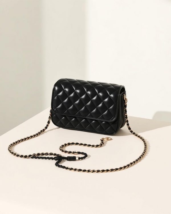 Black Quilted Crossbody